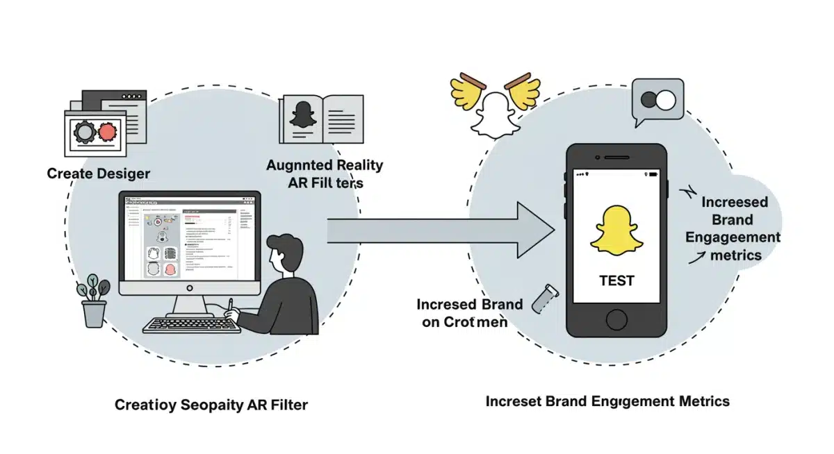 Augmented reality filter creation and deployment process for Snapchat brands