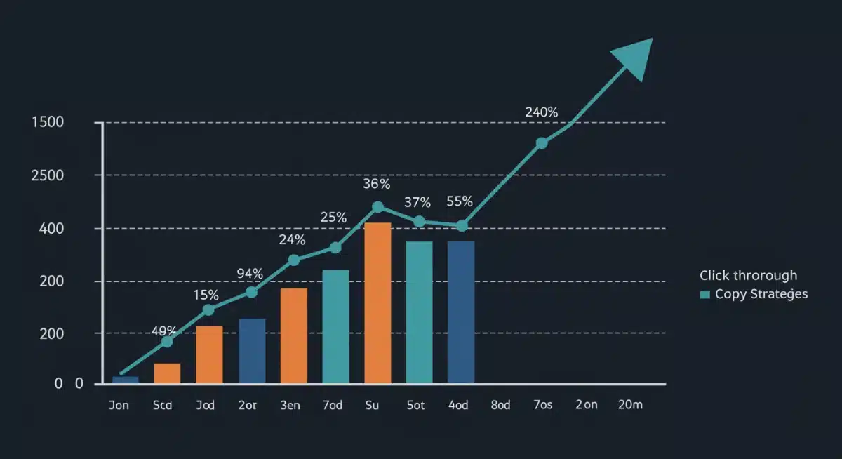 Graph showing increased click-through rates from effective ad copy strategies