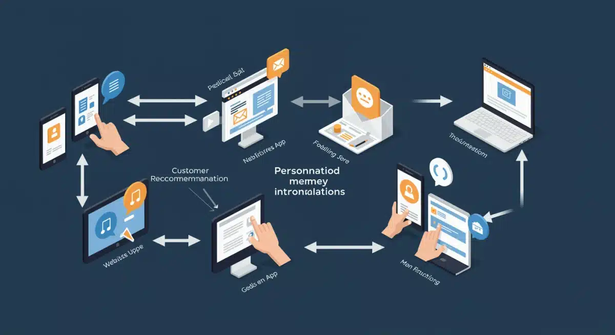 Customer journey map illustrating personalized e-commerce interactions