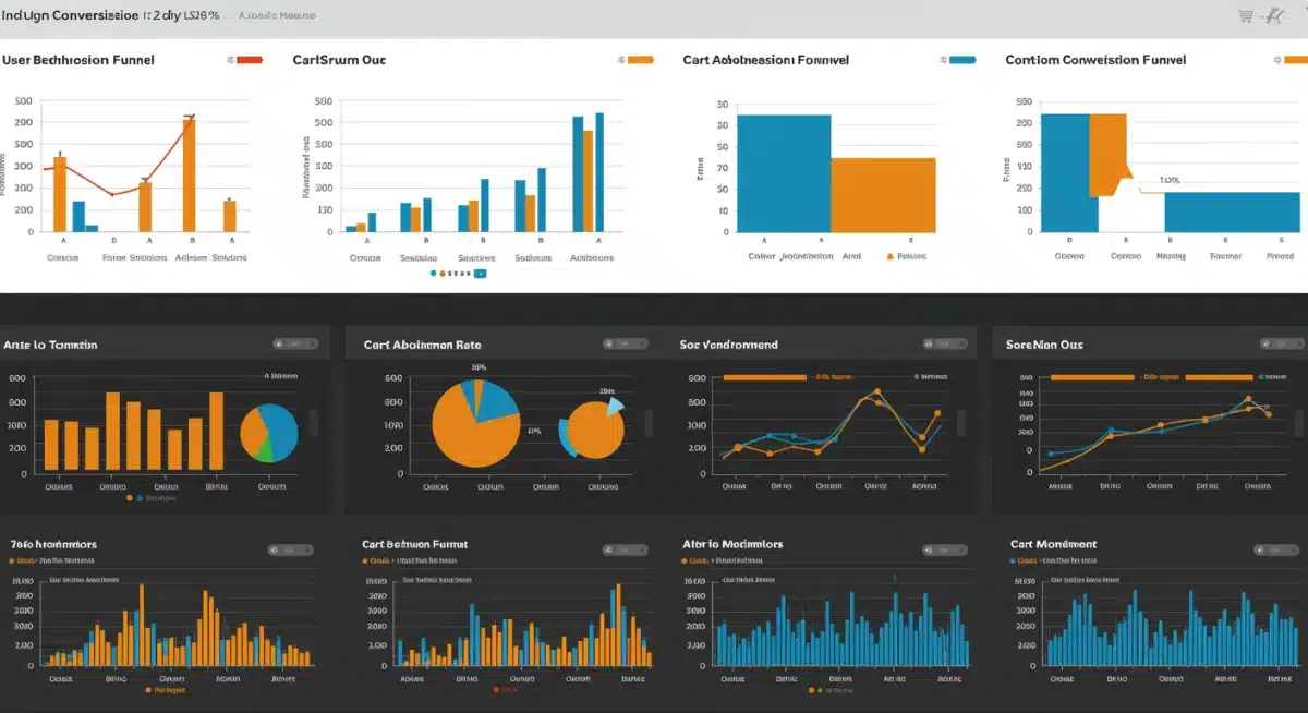 Data analytics dashboard showing cart abandonment metrics
