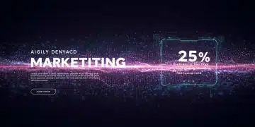 Futuristic digital ad copy design boosting click-through rates by 25%