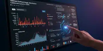 Digital dashboard showing optimized paid media budget allocation with increased ROI