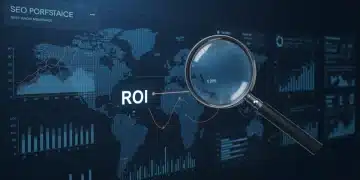 SEO ROI dashboard showing key metrics for US market analysis in 2025