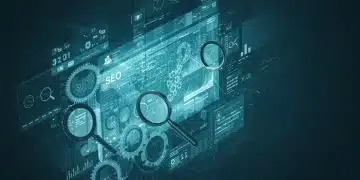 Technical SEO checklist 2025 for US websites, showing data flow and optimization tools