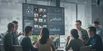 US marketing team analyzing video SEO data for 2025 strategies