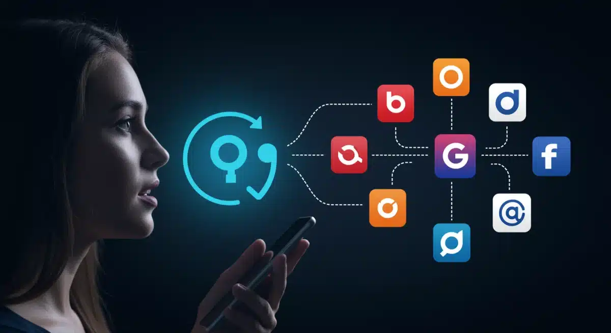 Voice command translating into social media search results